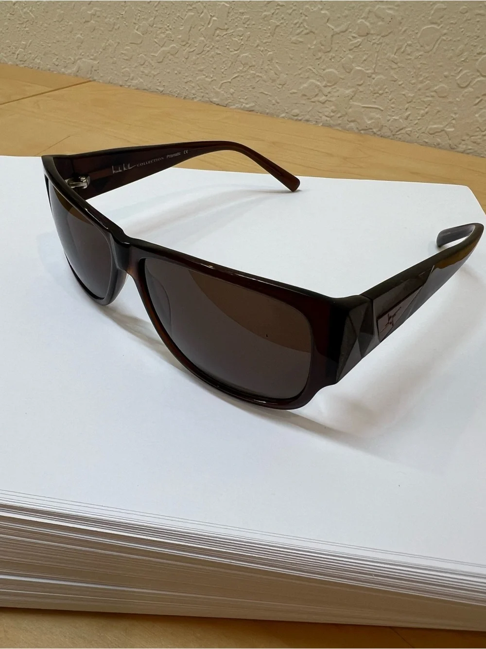 Nicole Miller sheer Brown Prismatic Sunglasses size 57-13-130 mm